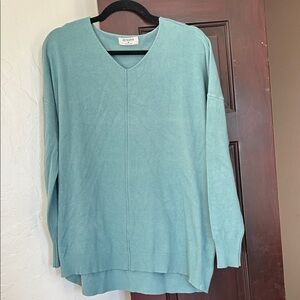 Zenana Women's V-Neck Sweater - Soft Blue